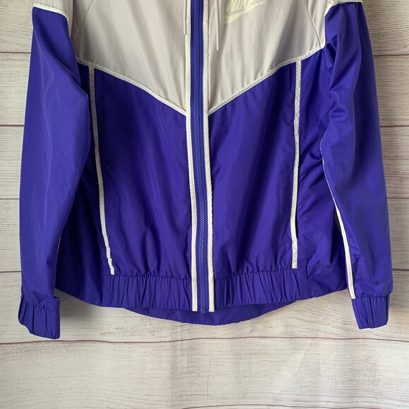 Nike Blue Grey Windrunner Zip Up Hoodie Jacket Retro-Styled Windbreaker Size M - Picture 4 of 16